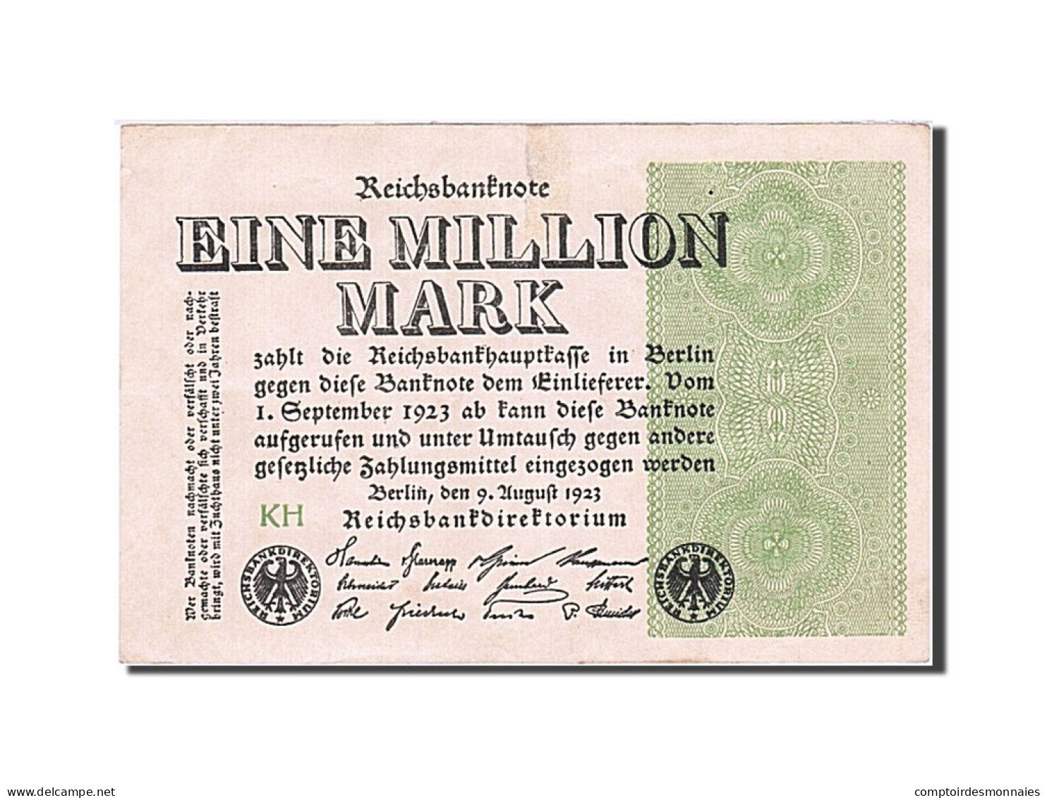 Billet, Allemagne, 1 Million Mark, 1923, 1923-08-09, KM:102d, SPL - 1 Miljoen Mark