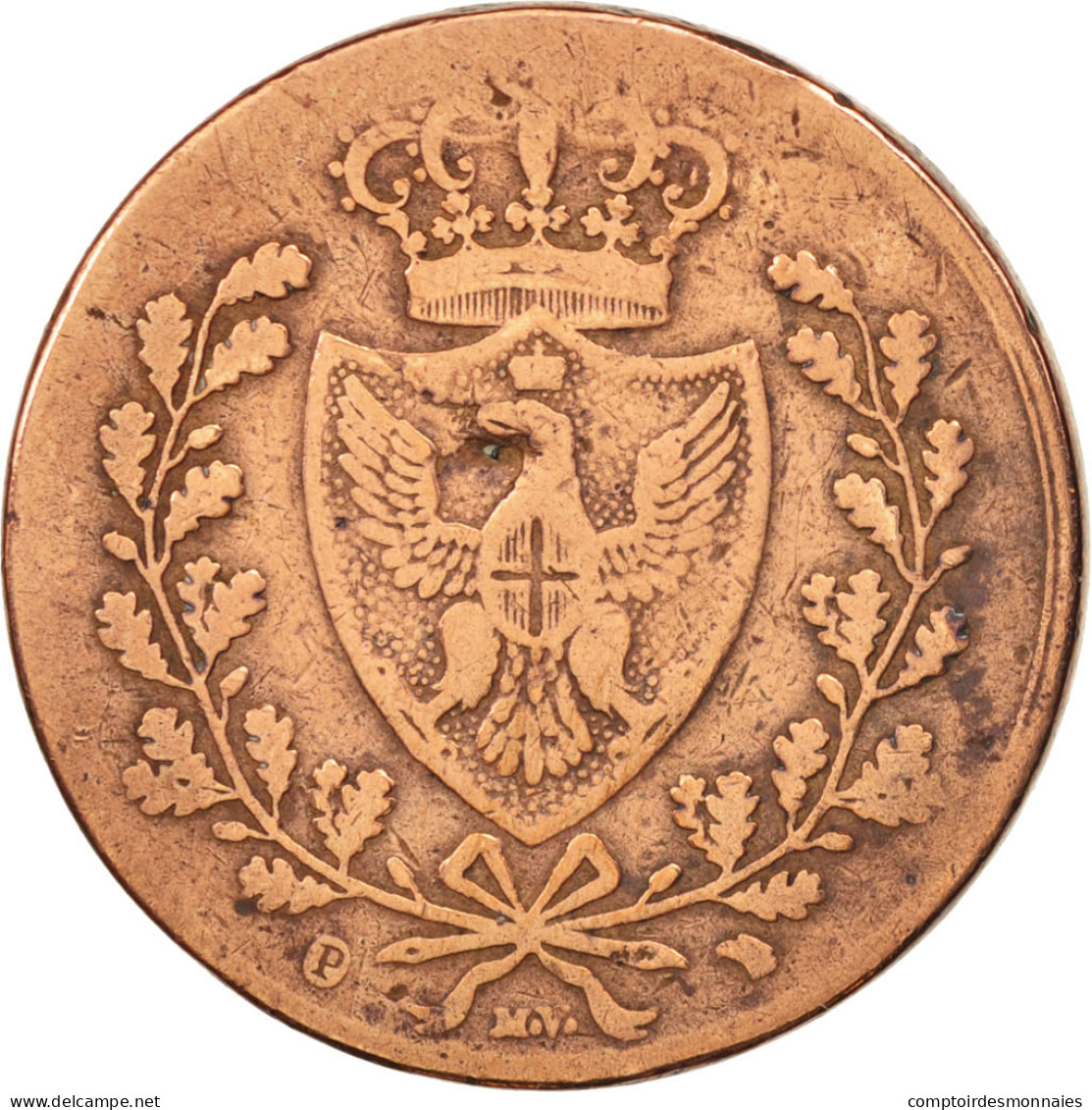 Monnaie, États Italiens, SARDINIA, Carlo Felice, 5 Centesimi, 1826, Torino, TB - Italian Piedmont-Sardinia-Savoie