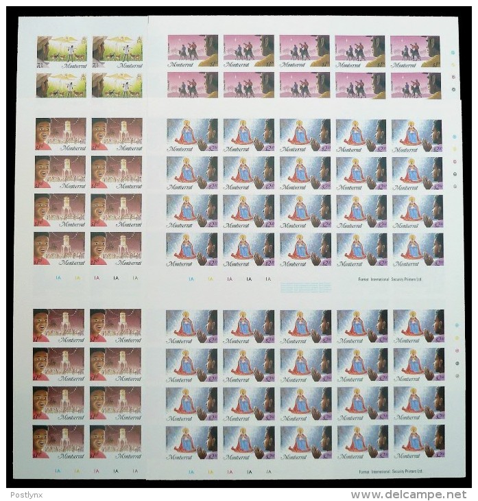 MONTSERRAT 1985 Christmas Xmas COMPLETE IMPERF.SHEETS:4x40 (160 Stamps)  [non Dentelé, Geschnitten,no Dentado] - Montserrat