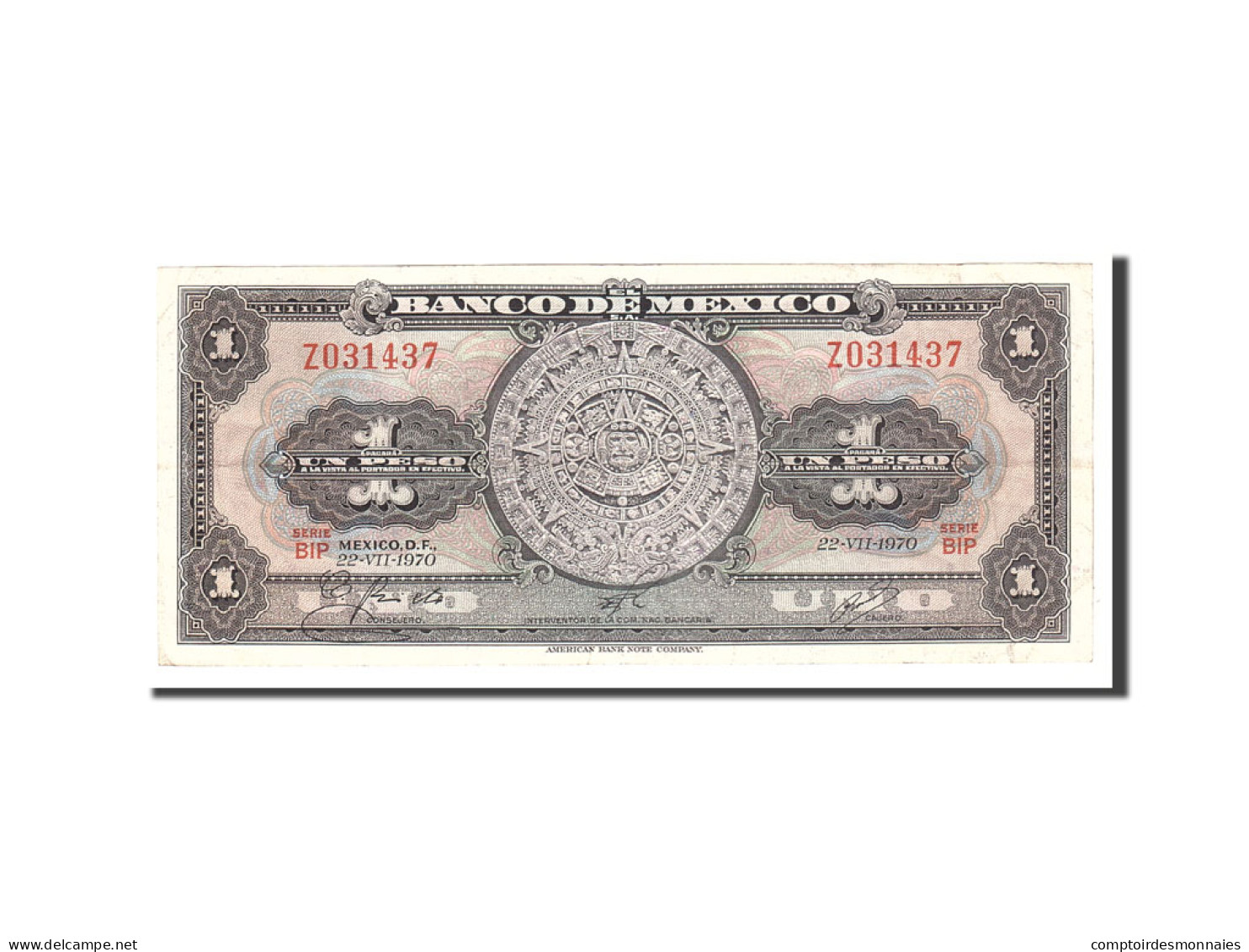 Billet, Mexique, 1 Peso, 1970, 1970-07-22, KM:59l, TTB - Mexiko