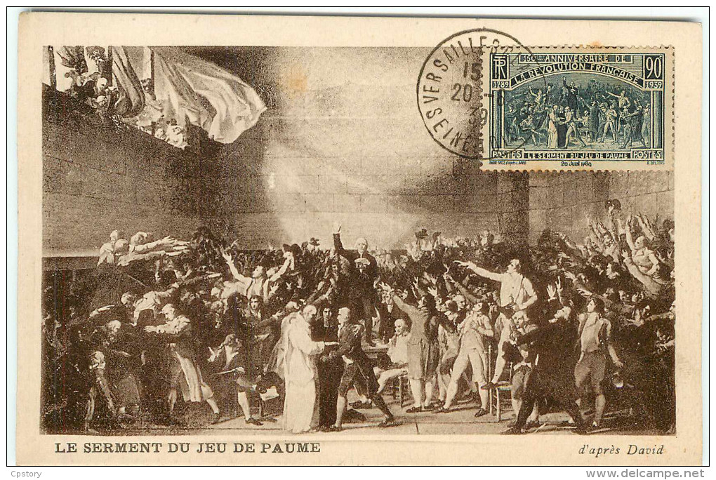 FRANCE N° 444 - SERMENT Du JEU De PAUME < CACHET 20-06-1939 De VERSAILLES - 150e ANNIVERSAIRE De La REVOLUTION - 1930-1939