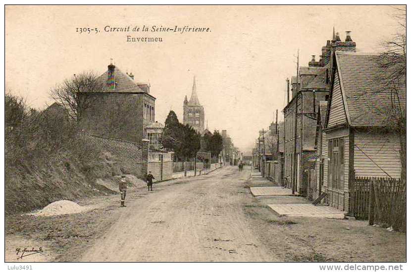 CPA - ENVERMEU (76) - Aspect De La Route Principale Du Circuit Automobile De La Seine-Inférieure - Envermeu