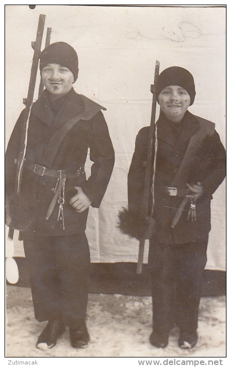 Chimney Sweep Ramoneur Schornsteinfeger Children Real Photo Postcard 20s - Autres & Non Classés