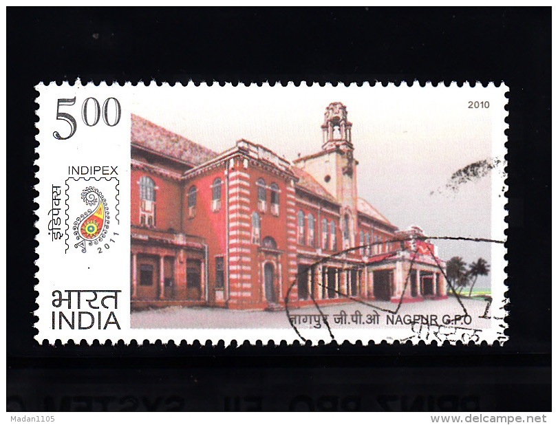 INDIA, 2010, FINE USED, First Day Cancelled, Postal Heritage Buildings, Architecture,  1 V - Oblitérés