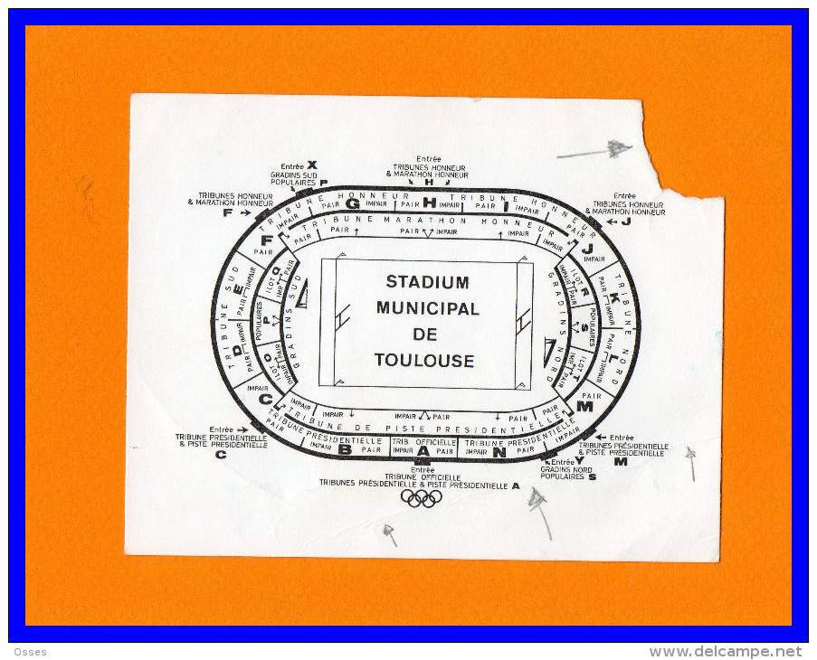 FFR.Tribune Officielle Invitation Demi Finale 1978 Toulouse (recto Verso) - Rugby