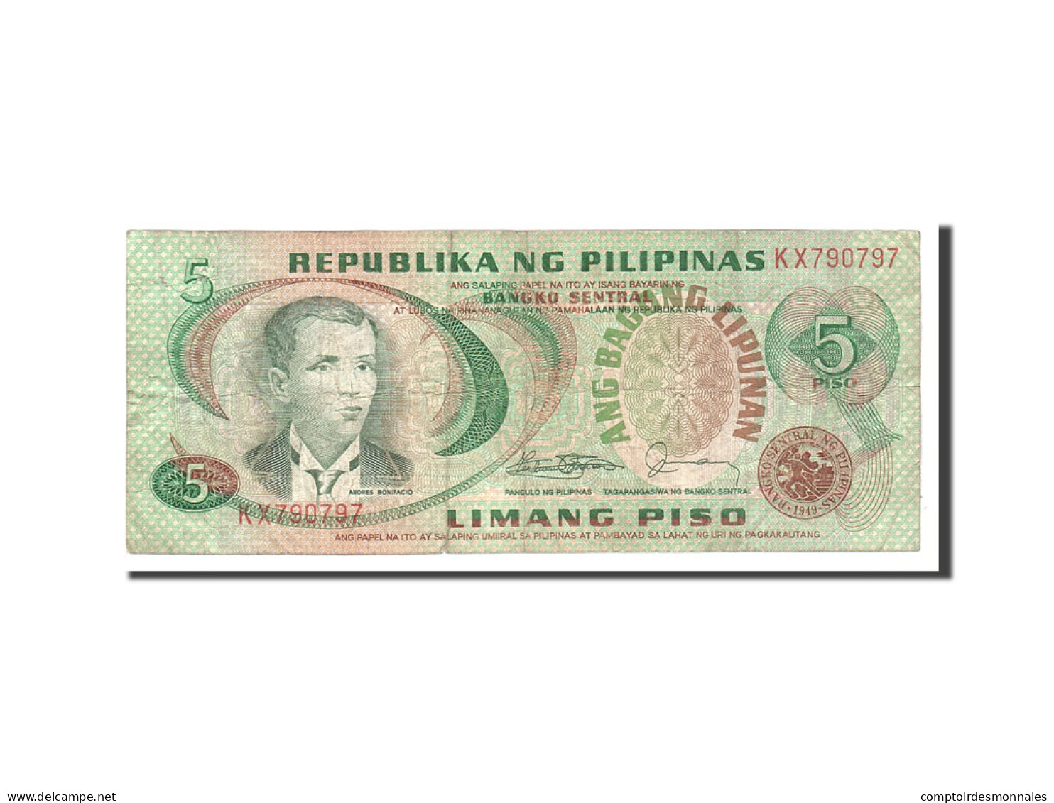 Billet, Philippines, 5 Piso, 1969, Undated, KM:143b, TB - Philippinen