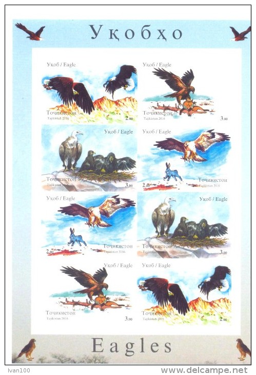 2016. Tajikistan, Eagles Of Tajikistan, Sheetlet IMPERFORATED,  Mint/** - Tadjikistan