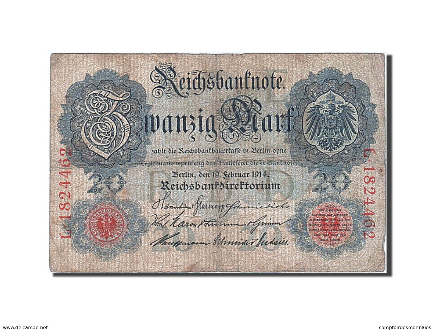 Billet, Allemagne, 20 Mark, 1914, 1914-02-19, KM:46b, TB - 20 Mark