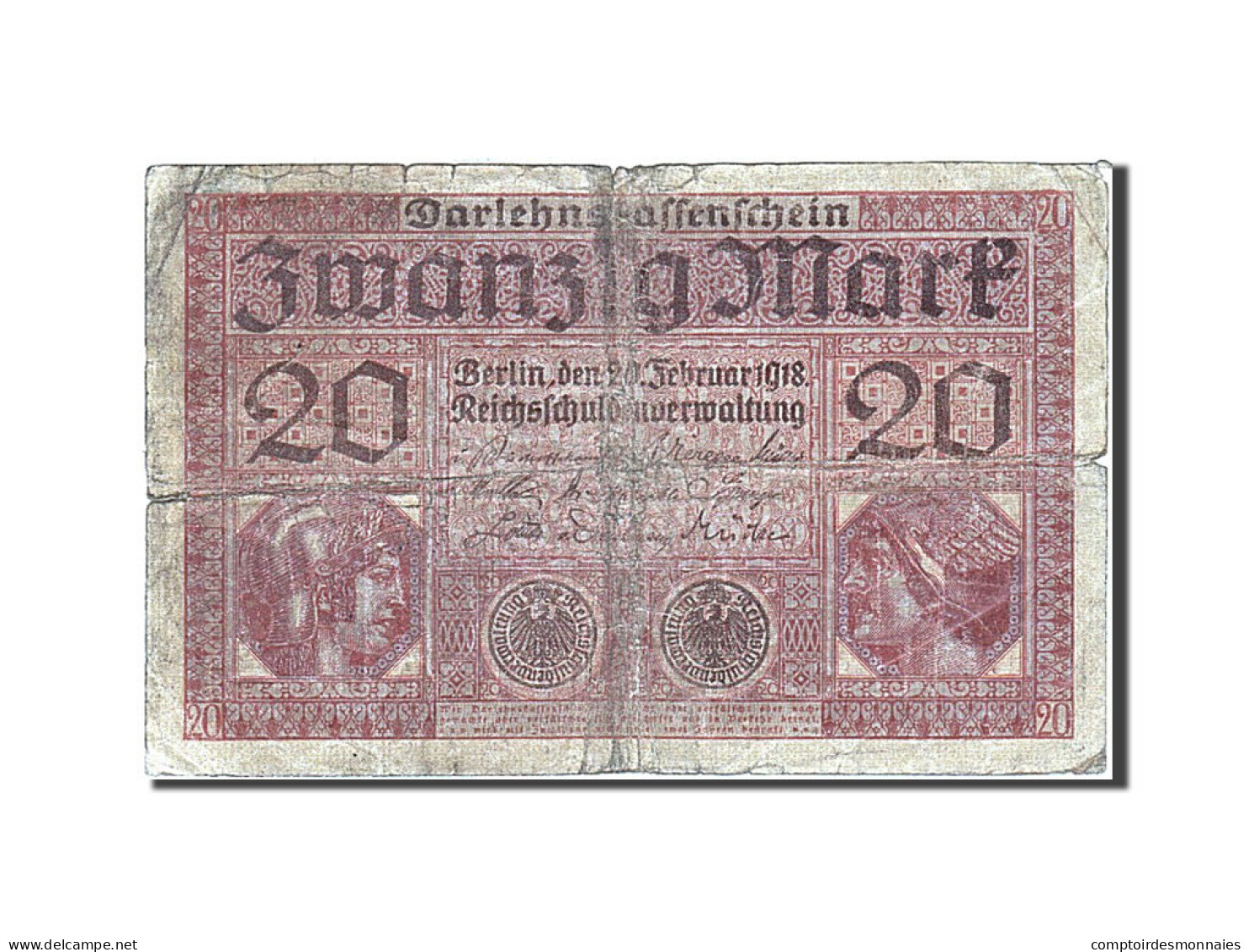 Billet, Allemagne, 20 Mark, 1917-1918, 1918-02-20, KM:57, B+ - 20 Mark