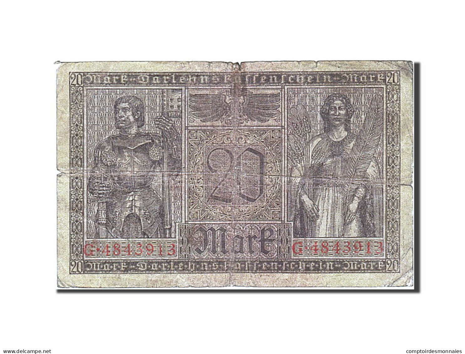 Billet, Allemagne, 20 Mark, 1917-1918, 1918-02-20, KM:57, B+ - 20 Mark