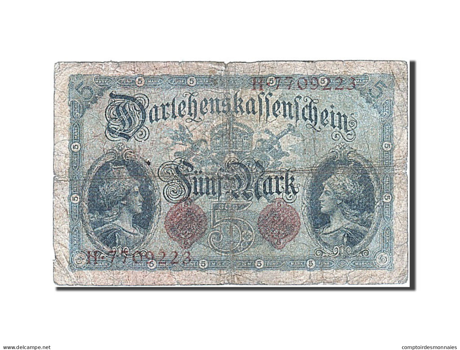 Billet, Allemagne, 5 Mark, 1914, 1914-08-05, KM:47b, B - 5 Mark