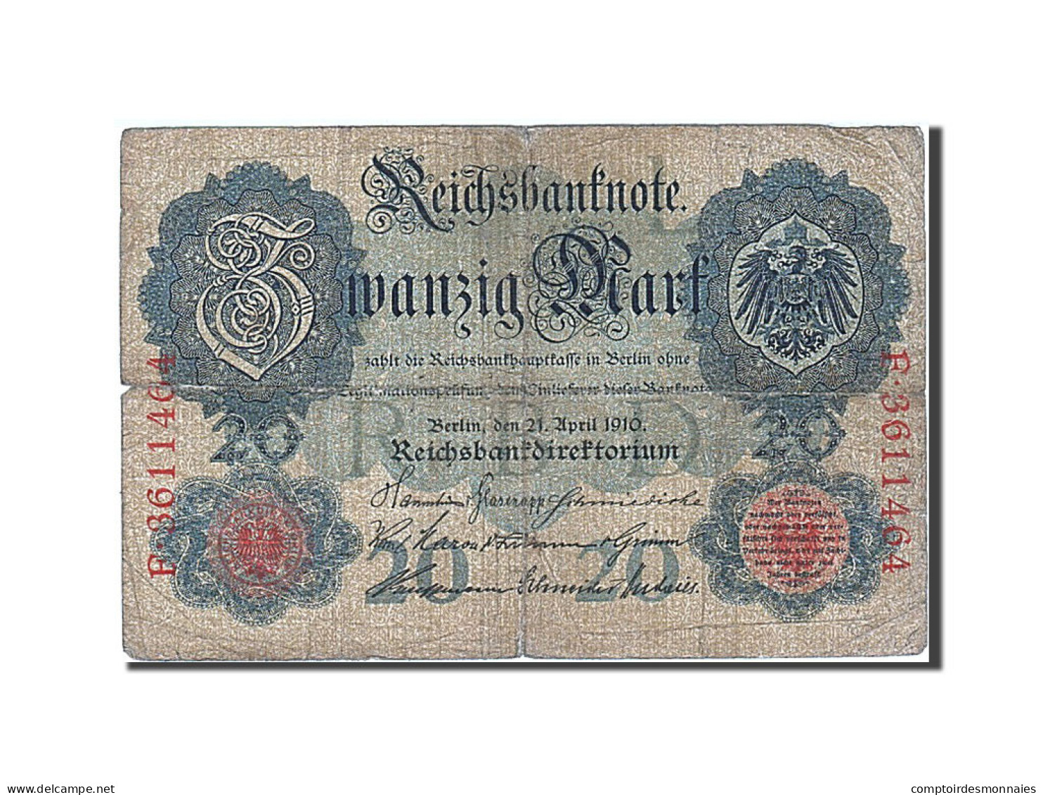 Billet, Allemagne, 20 Mark, 1914, 1914-02-19, KM:46b, B+ - 20 Mark