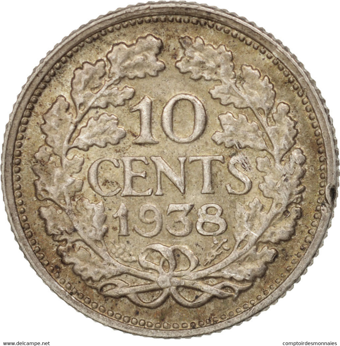 Monnaie, Pays-Bas, Wilhelmina I, 10 Cents, 1938, TTB+, Argent, KM:163 - Gold- & Silbermünzen