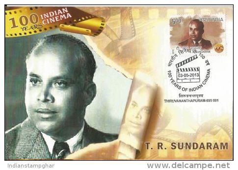 Maxim Card, India 2013,T R Sundaram,100 Years Of Indian Cinema, An Indian Film Actor, Director, And Producer - Cinema
