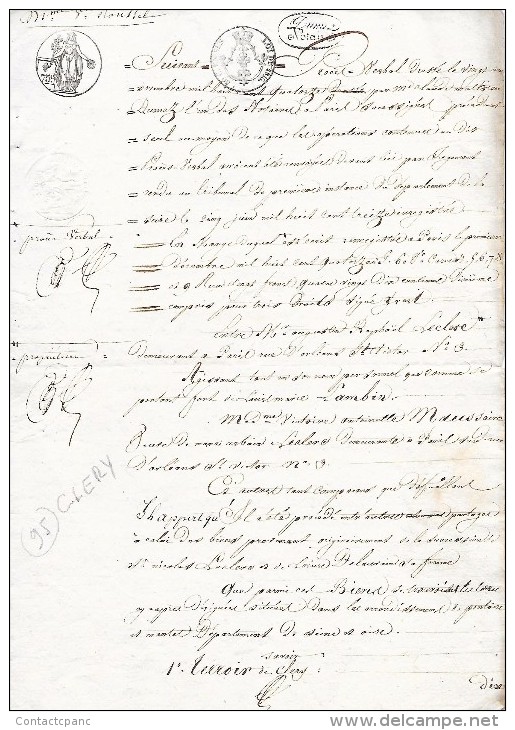 Acte  De 1814 - Acte  Dpt 95  Clery - Other & Unclassified