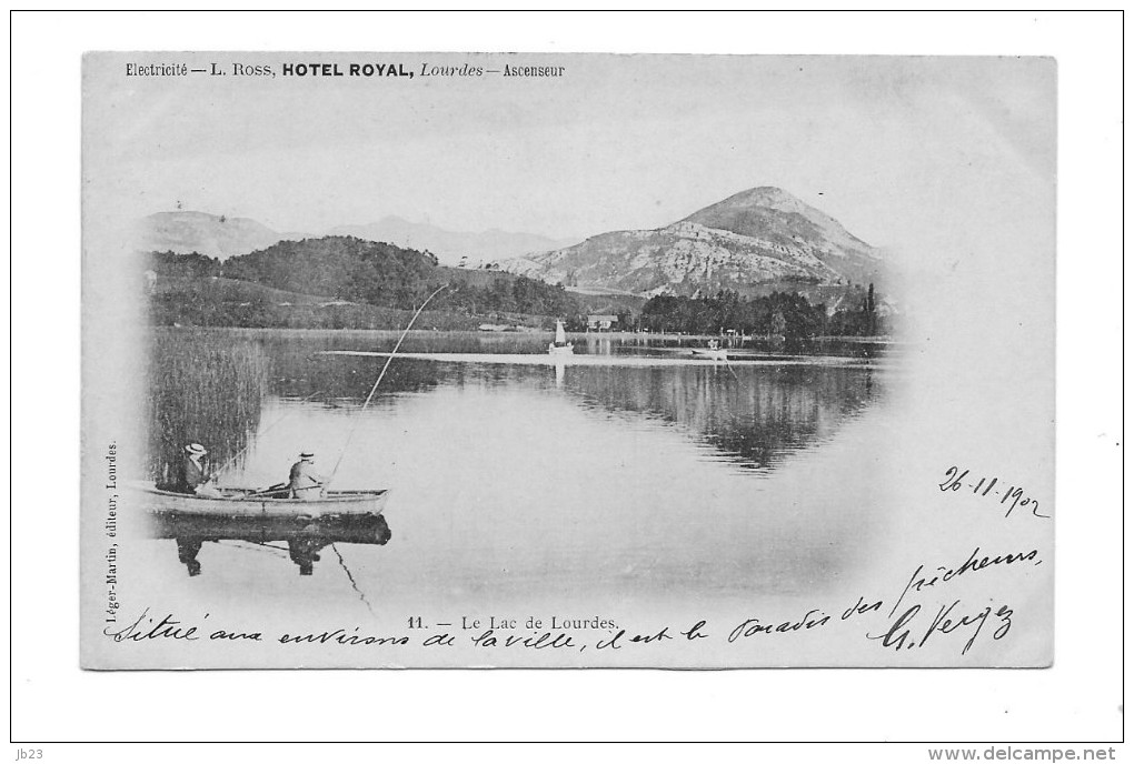 PF2615 - 65 Lourdes - Pêcheurs - Le Lac De Lourdes - Pub Hôtel Royal - Lourdes