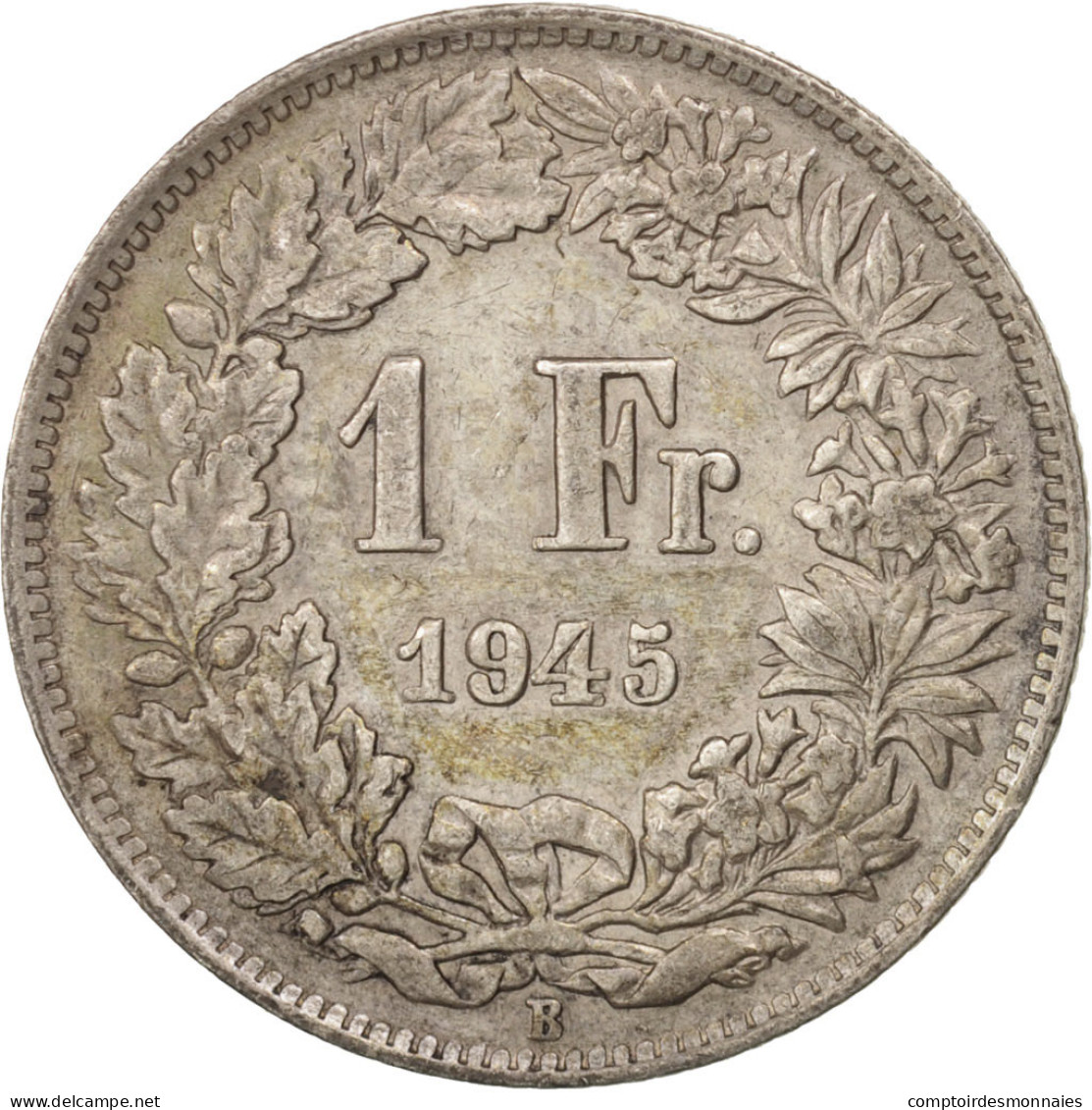 Monnaie, Suisse, Franc, 1945, Bern, TTB+, Argent, KM:24 - Otros & Sin Clasificación