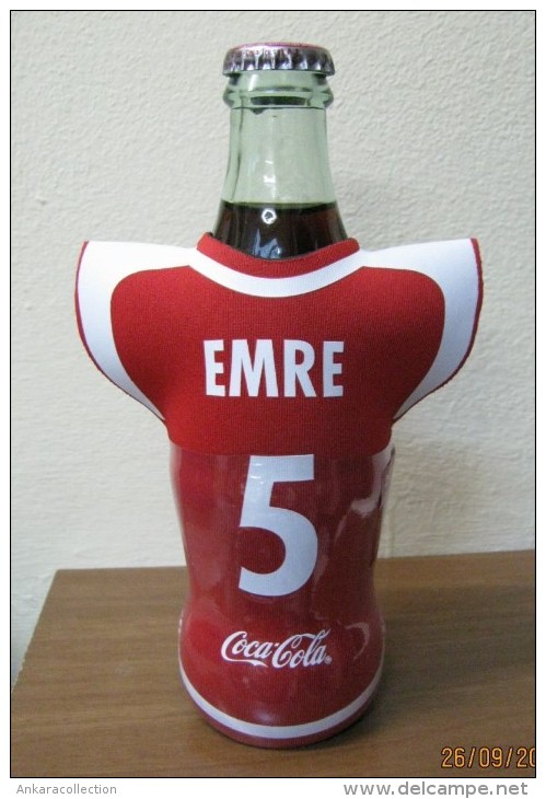 AC - COCA COLA  EMPTY BOTTLE & CROWN CAP TURKISH FOOTBALL NATIONAL TEAM NAMES SOCCER - 5 - EMRE - Bouteilles