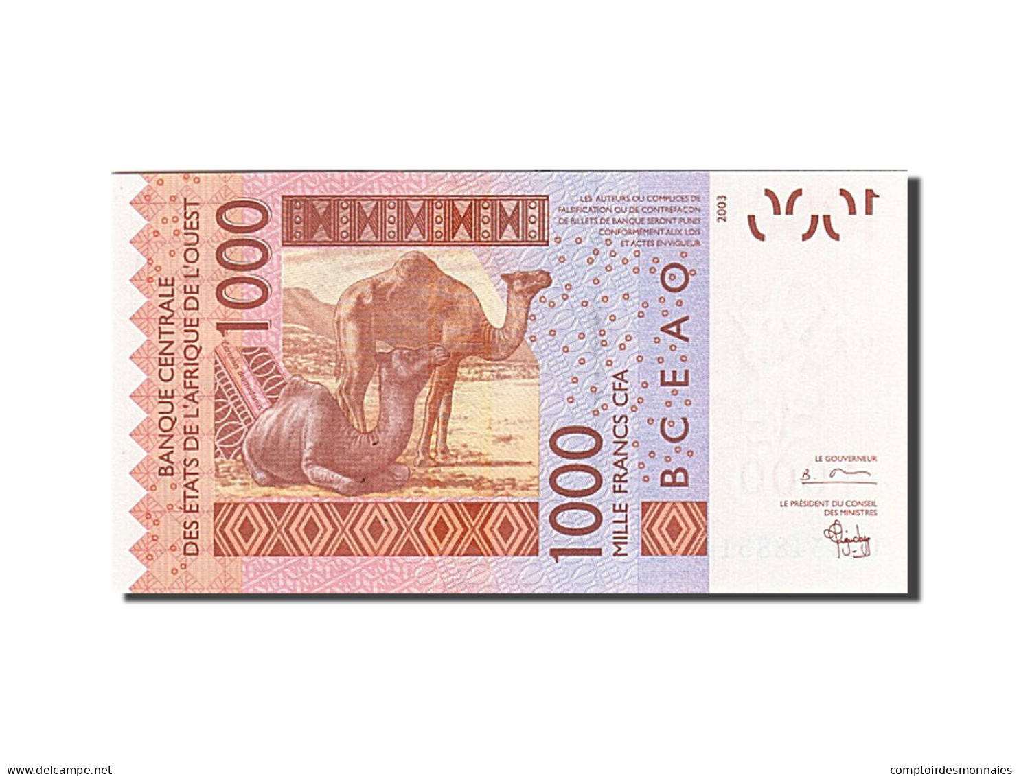 Billet, West African States, 1000 Francs, 2003, 2003, KM:815Ta, NEUF - Togo