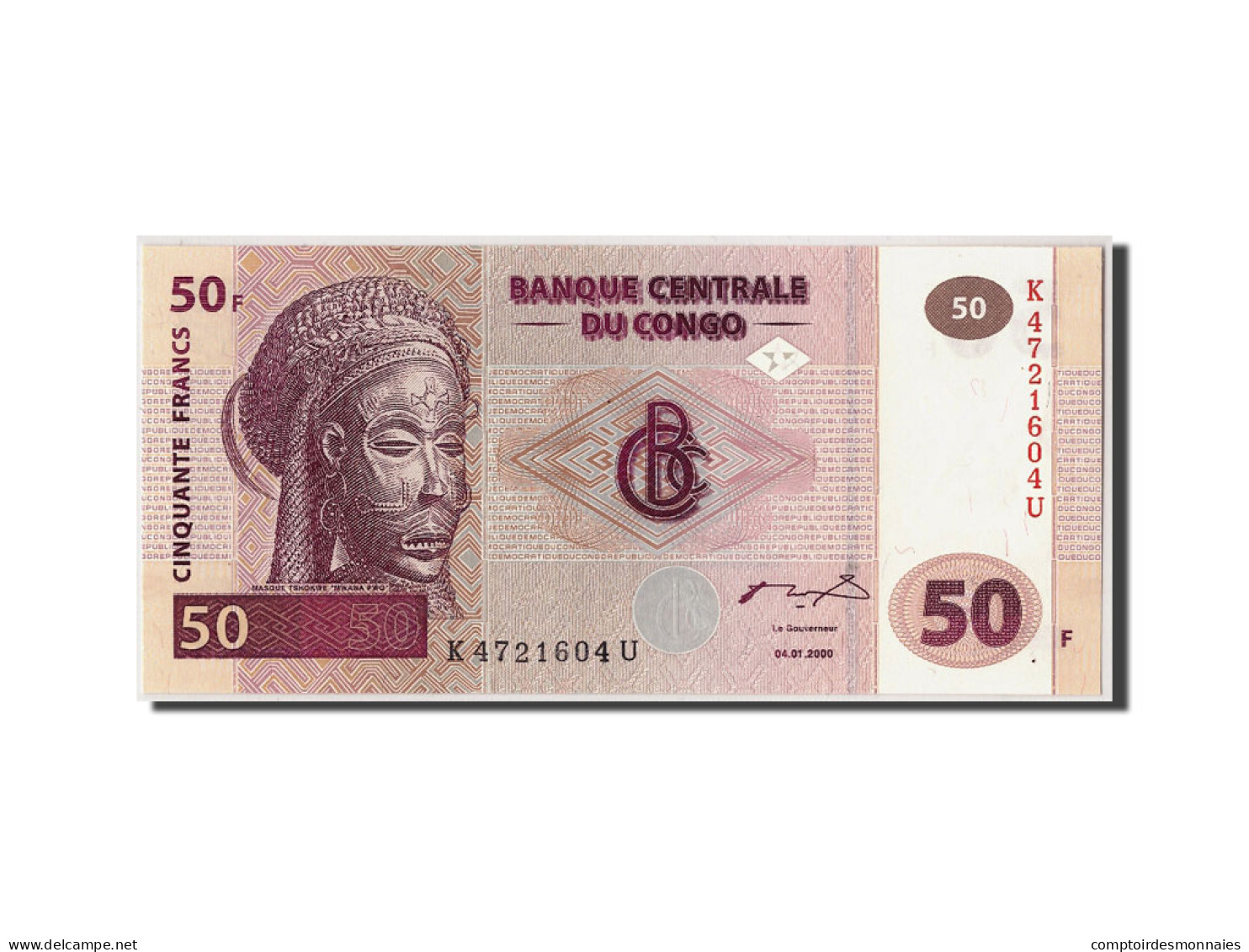 Billet, Congo Democratic Republic, 50 Francs, 2000, 2000-01-04, KM:91a, NEUF - Democratic Republic Of The Congo & Zaire