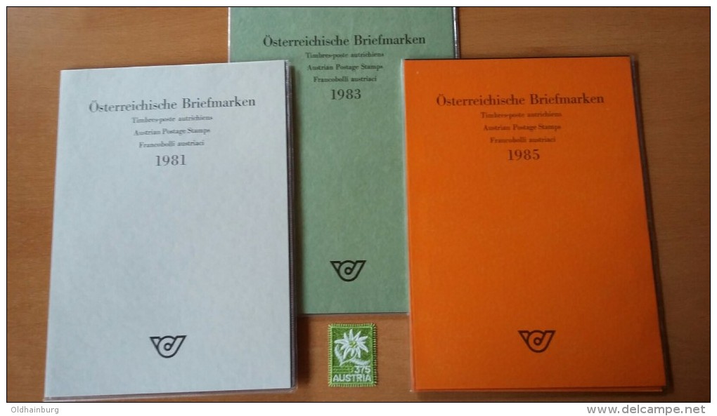 4002c: Österreich Jahresmappen 1981, 1983, 1985 ** Komplett Wie Von Der Post Verausgabt - Años Completos