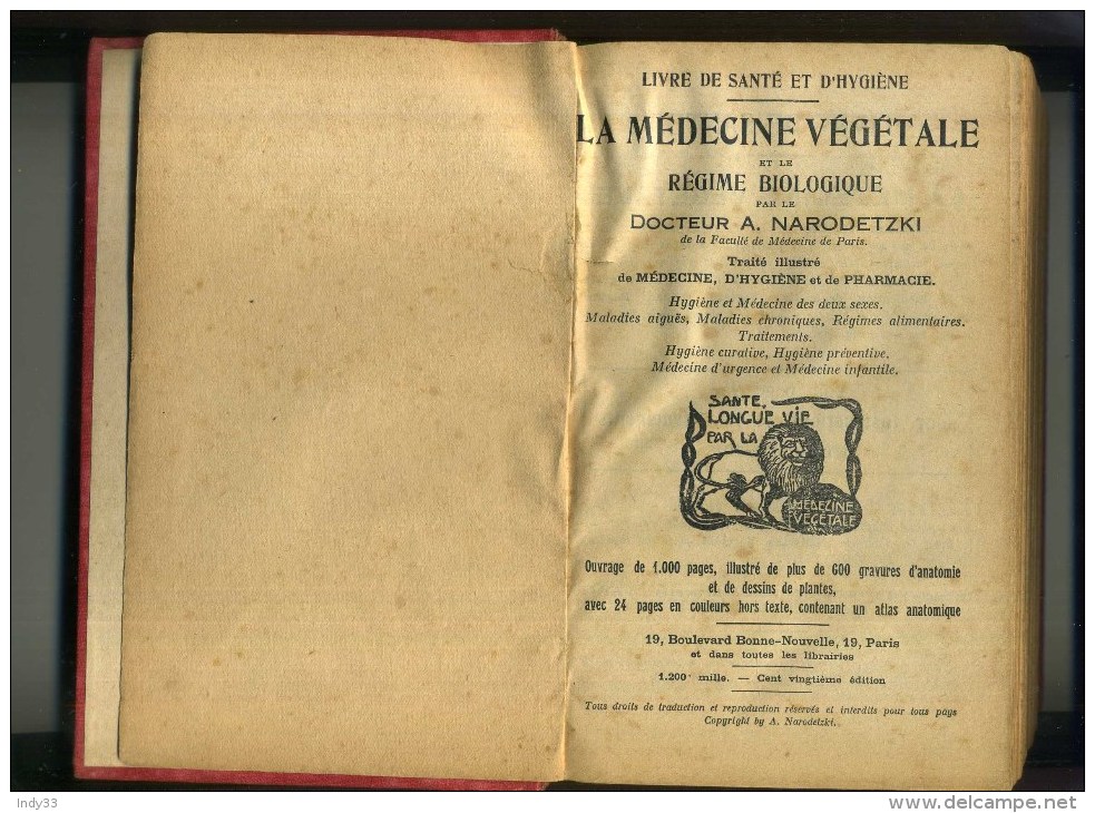 - LA MEDECINE VEGETALE ILLUSTREE . PAR A. NARODETZKI . PARIS . - Santé