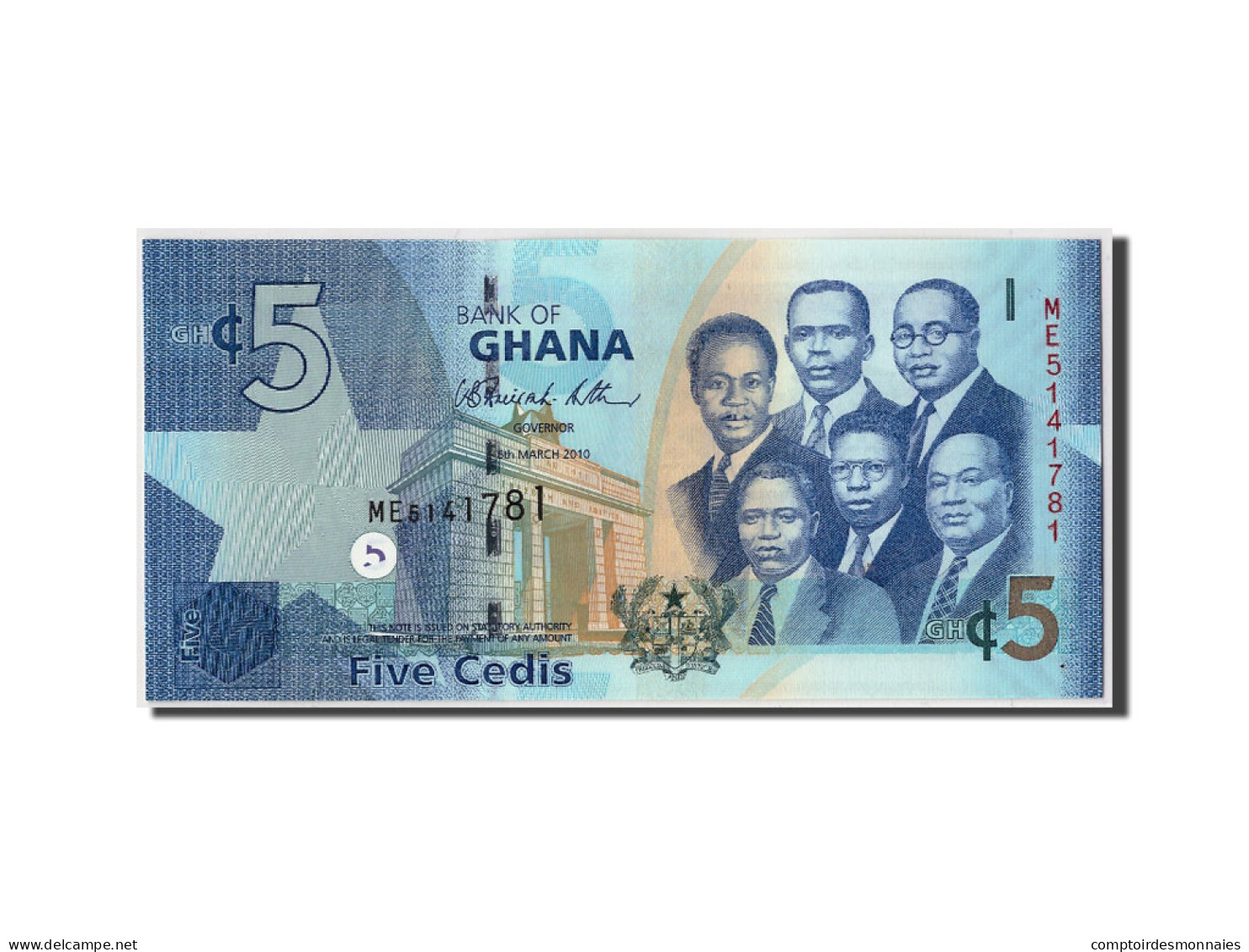 Billet, Ghana, 5 Cedis, 2010, 2010-03-06, KM:38b, NEUF - Ghana