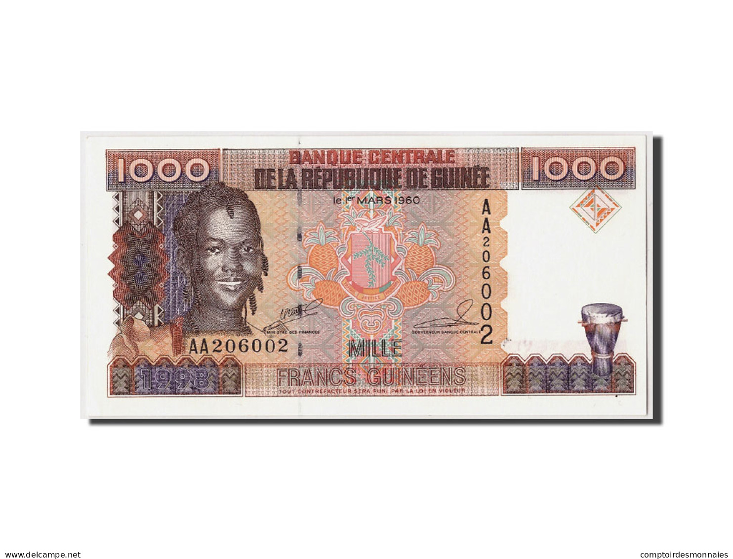 Billet, Guinea, 1000 Francs, 1998, 1960-03-01, KM:37, NEUF - Guinea