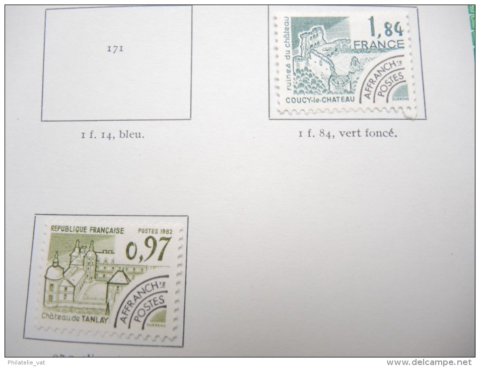 FRANCE - Collection de timbres Préoblitérés sur feuille charnière propre - Bon lot - A voir - P17304
