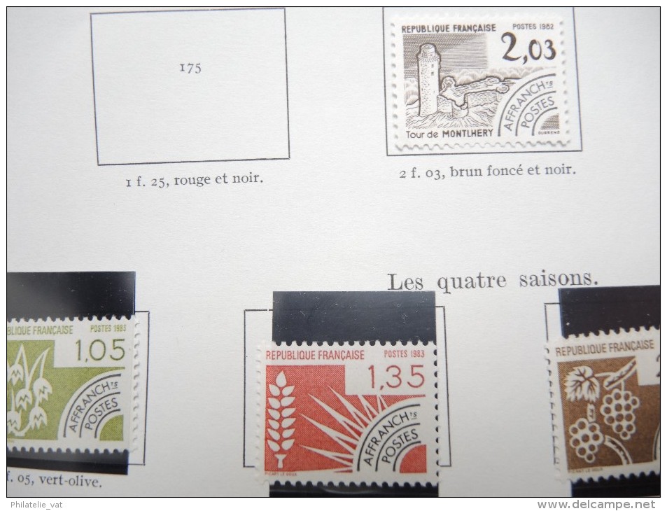 FRANCE - Collection de timbres Préoblitérés sur feuille charnière propre - Bon lot - A voir - P17304