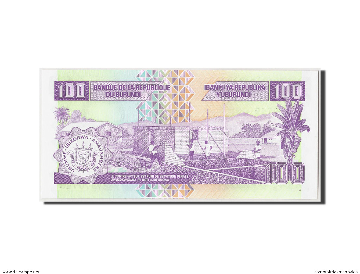 Billet, Burundi, 100 Francs, 1997, 1997-12-01, KM:37b, NEUF - Burundi