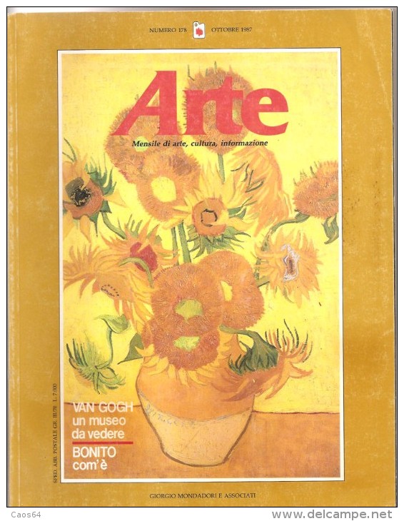 ARTE  MENSILE DI ARTE CULTURA INFORMAZIONE  N°178 OTTOBRE 1987 - Art, Design, Décoration