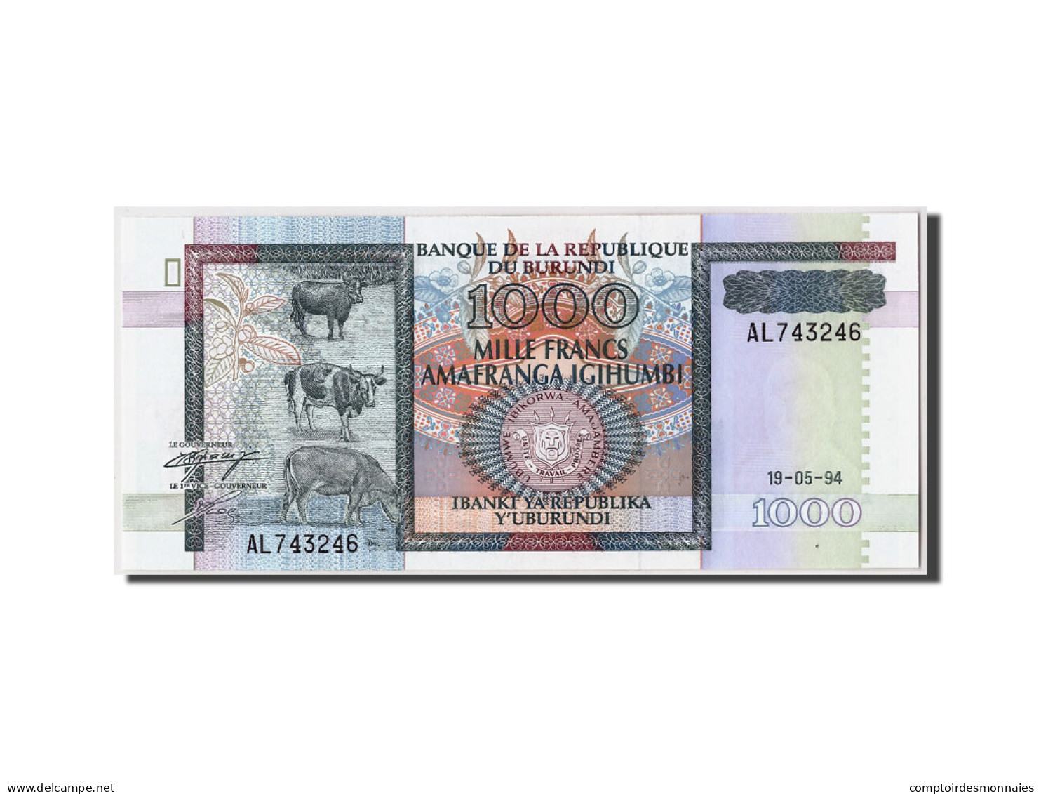 Billet, Burundi, 1000 Francs, 1994, 1994-05-19, KM:39a, NEUF - Burundi