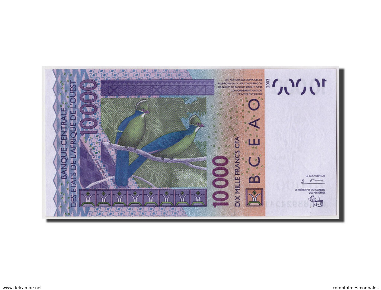 Billet, West African States, 10,000 Francs, 2003, Undated, KM:718Ka, NEUF - Senegal