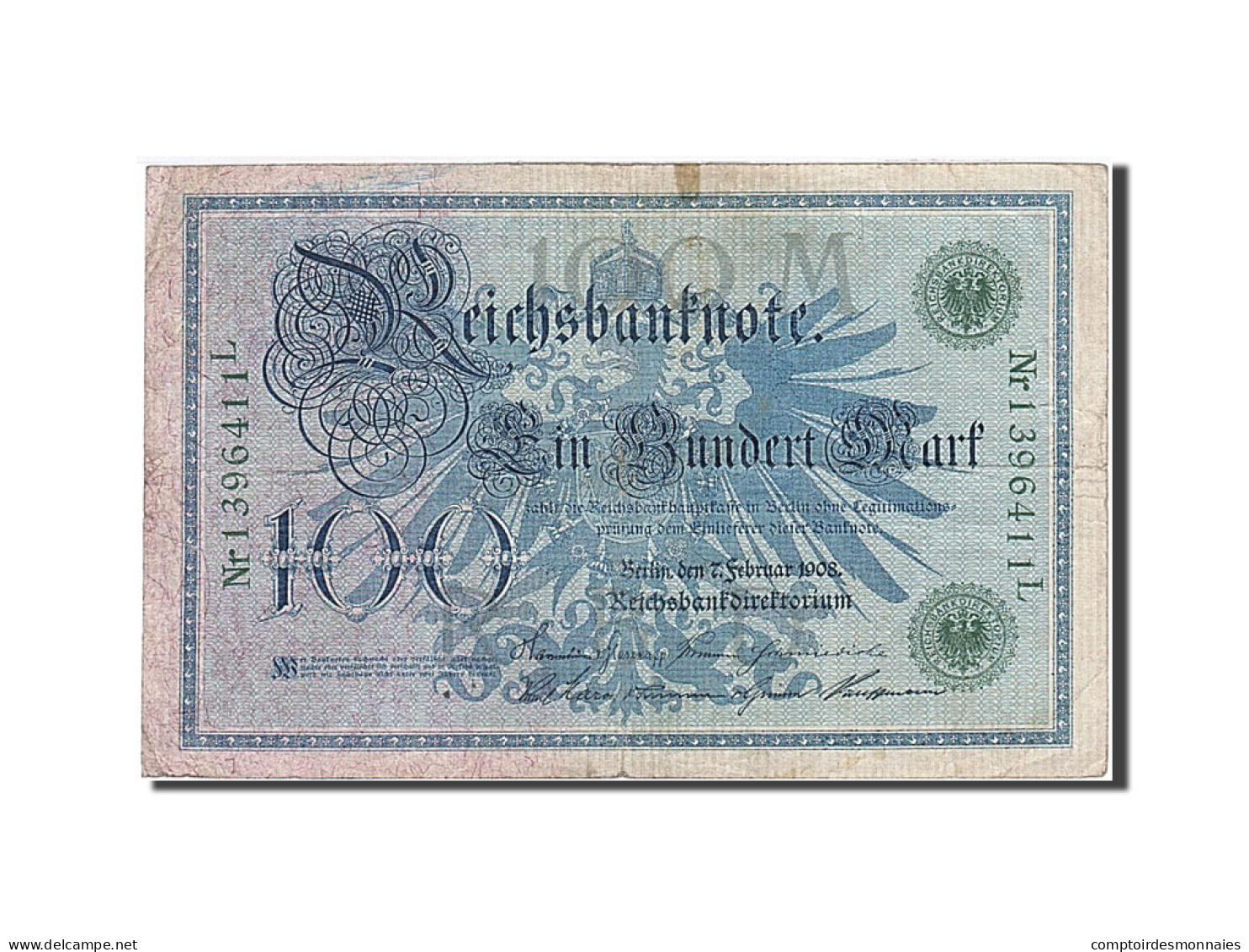 Billet, Allemagne, 100 Mark, 1908, 1908-02-07, KM:34, TB - 100 Mark