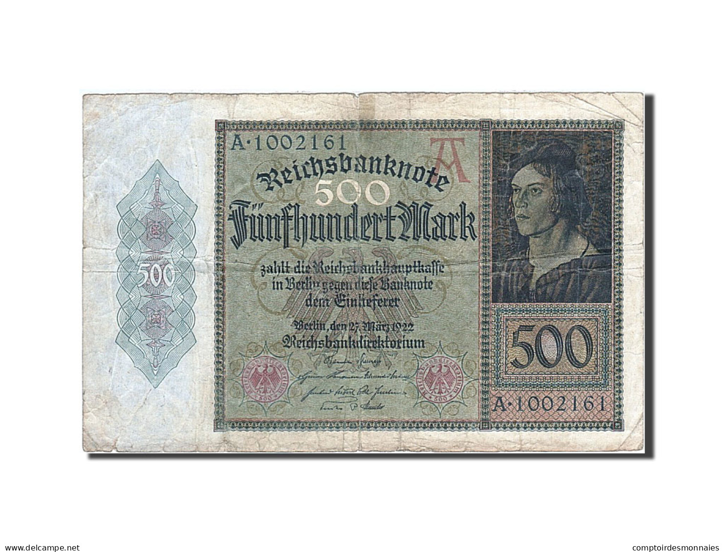 Billet, Allemagne, 500 Mark, 1922, 1922-03-27, KM:73, TB - 500 Mark