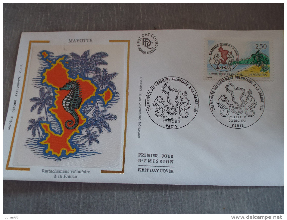 FDC  Mayotte - Paris 20/12/1991 - 1990-1999