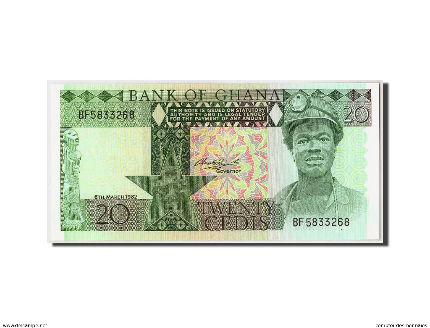 Billet, Ghana, 20 Cedis, 1982, 1982-03-06, KM:21c, NEUF - Ghana