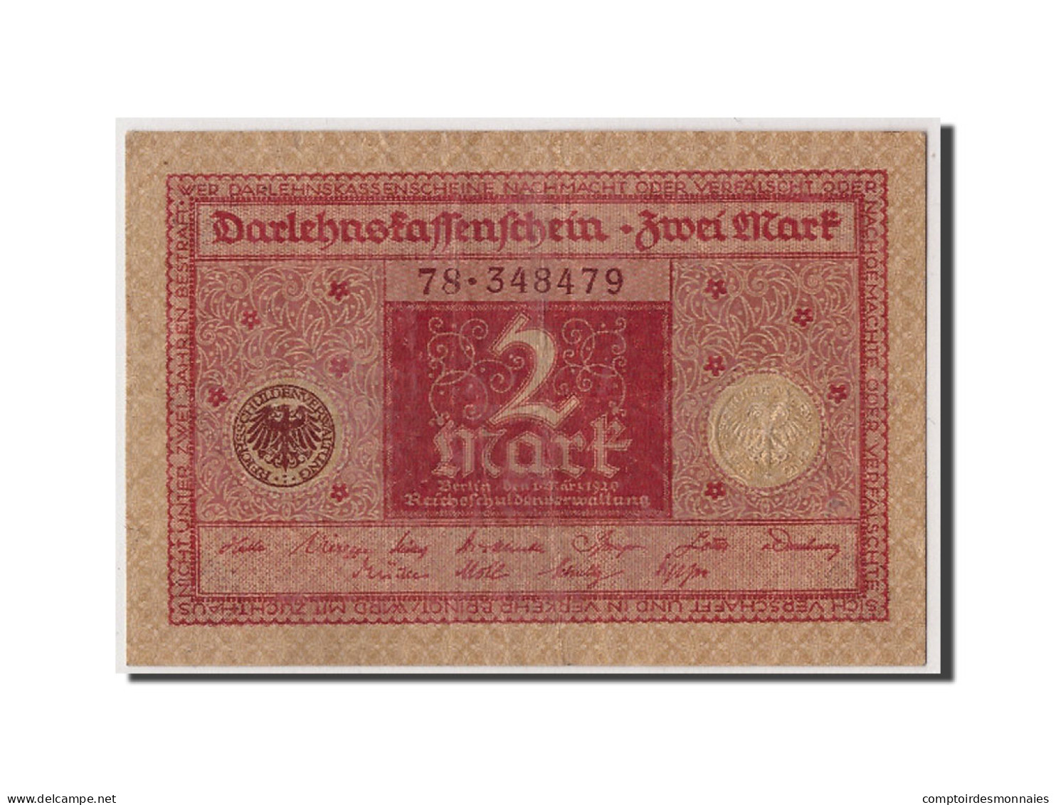 Billet, Allemagne, 2 Mark, 1920, 1920-03-01, KM:59, TTB+ - Reichsschuldenverwaltung