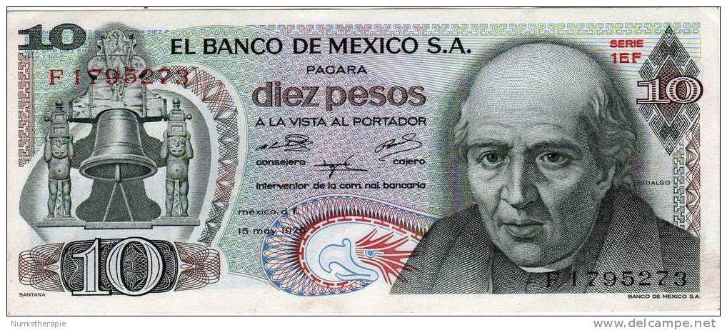 Mexique : 10 Pesos 1975 : UNC : # F1795273/84/85/86 - México
