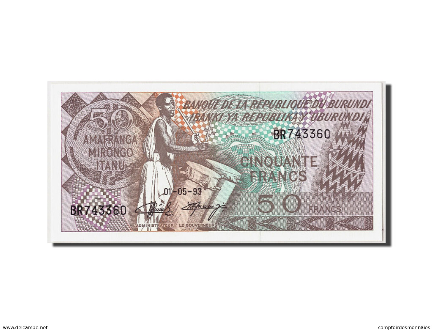 Billet, Burundi, 50 Francs, 1993, 1993-05-01, KM:28c, NEUF - Burundi