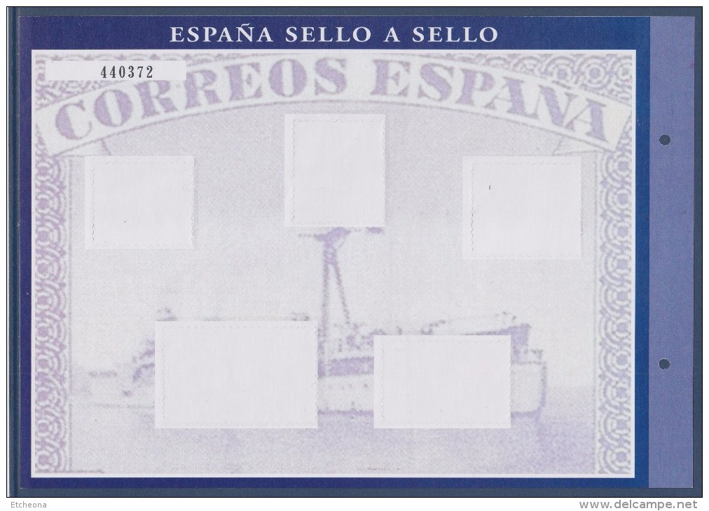 = Sello A Sello Espagne, Bloc 5 Timbres Neufs Retirage Le Timbre Dans L'histoire Général Franco Hoja H-12 Feuille 440372 - Blocs & Hojas