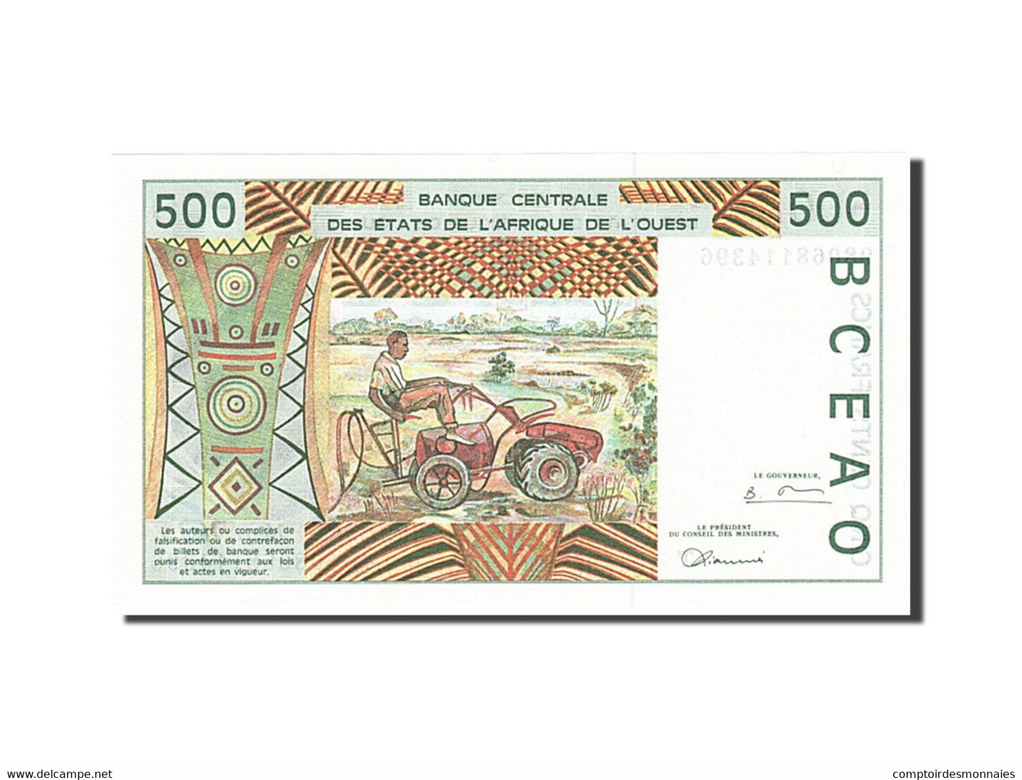 Billet, West African States, 500 Francs, 1991-1992, 1998, KM:110Ai, NEUF - West African States