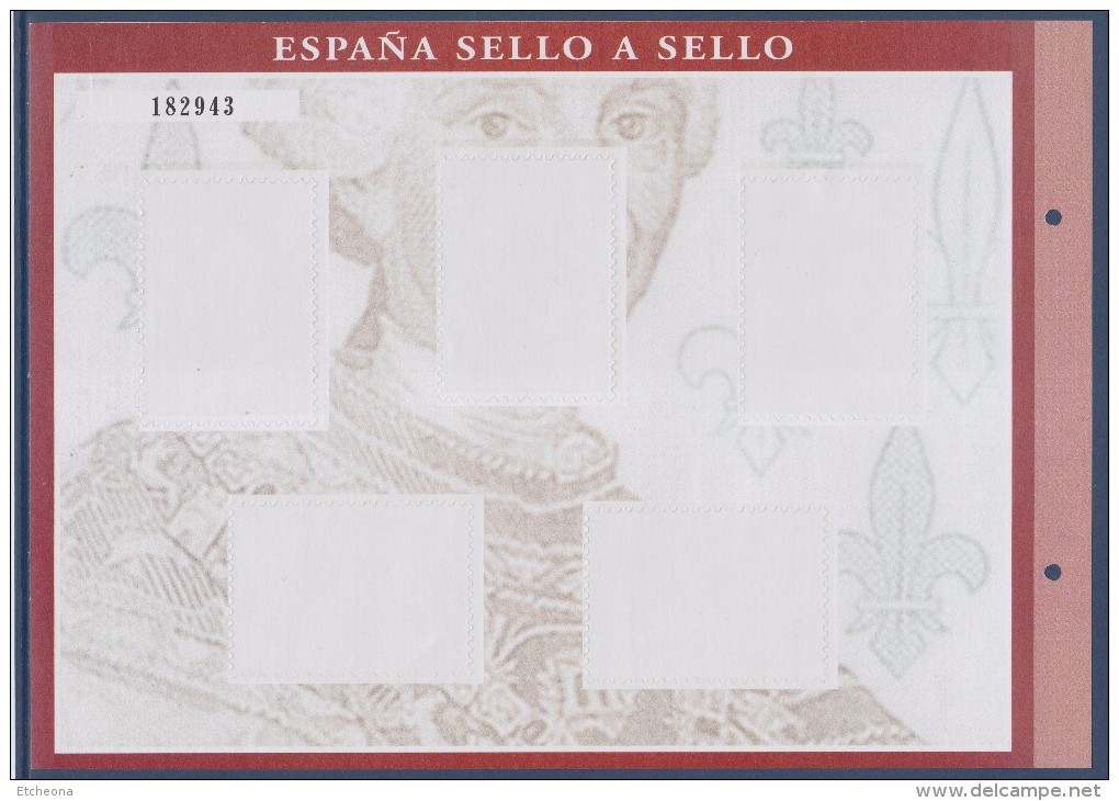 = Sello A Sello Espagne Bloc 5 Timbres Neufs Retirage Personajes Reyes Hoja P-3 Feuillet 182943 - Blocs & Hojas