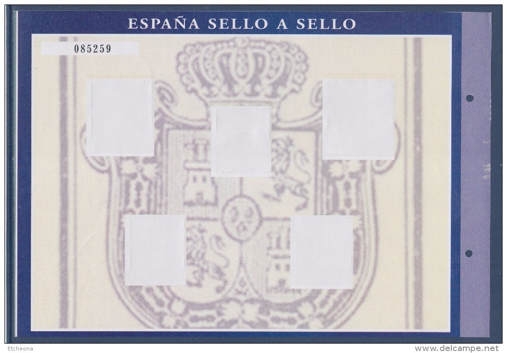 = Sello A Sello Espagne Bloc 5 Timbres Neufs Retirage El Sello En La Historia Isabel II Hoja H-2 Feuillet 085259 - Blocs & Hojas