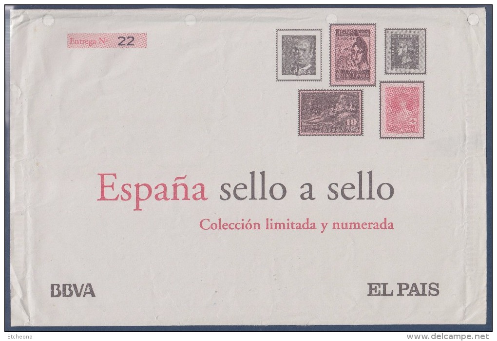 = Sello A Sello Espagne Bloc 5 Timbres Neufs Retirage El Sello En La Historia Isabel II Hoja H-2 Feuillet 085259 - Blocs & Hojas