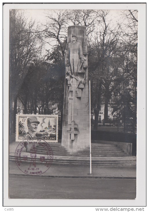 Vieux Papier -  Timbre Et Cachet Générale LECLERC Maréchal LECLERC De HAUTECLOCQUE - Monument AMIENS SOMME 80 - Non Classés