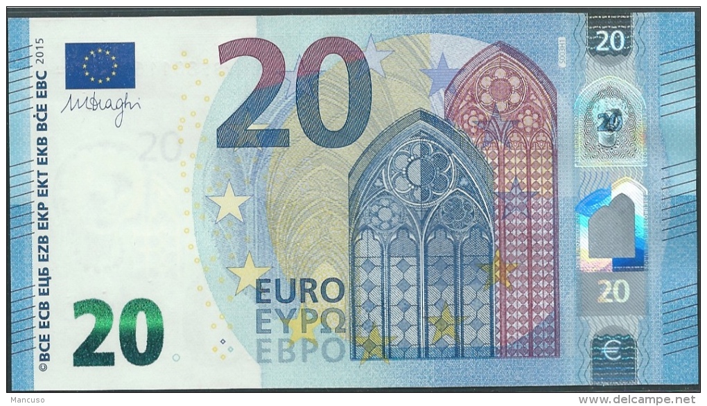 &euro; 20  ITALIA SF S003 H1  DRAGHI  UNC - 20 Euro