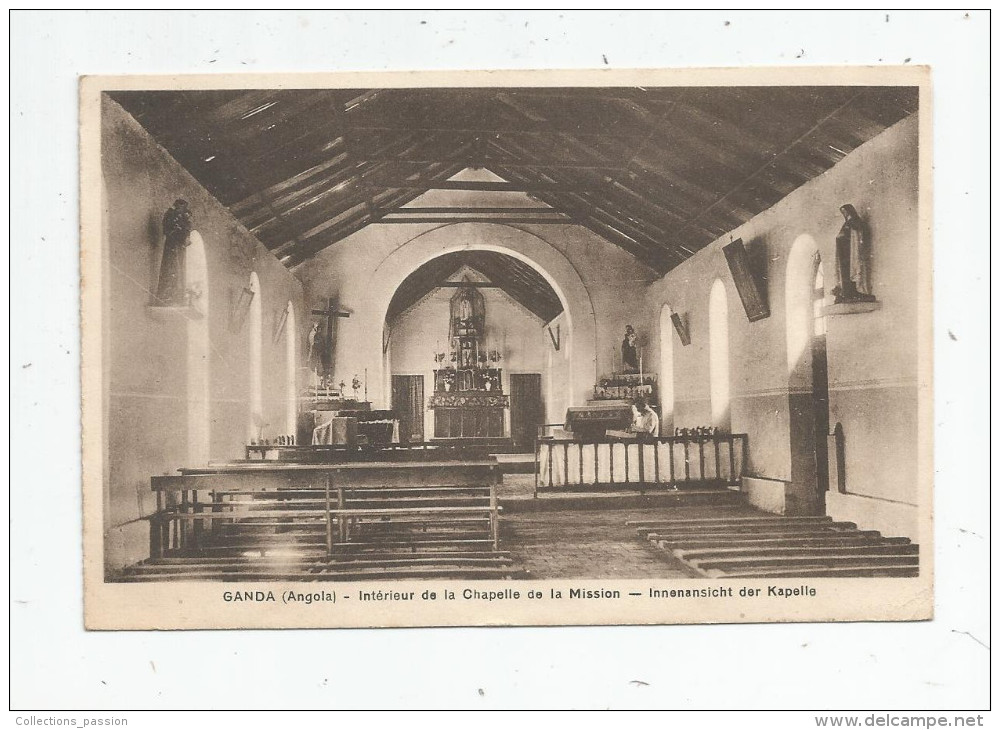 G-I-E , ANGOLA , GANDA , Intérieur De La Chapelle De La Mission , Voyagée 1939 , Photo : Gutenberg - Angola