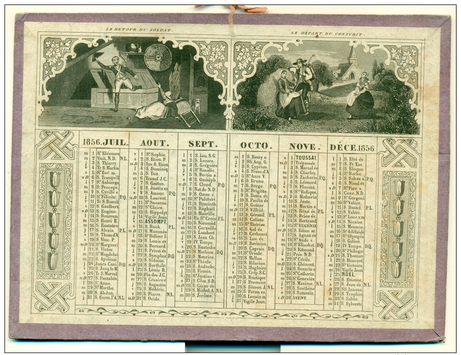 Calendrier 1856. - Autres & Non Classés